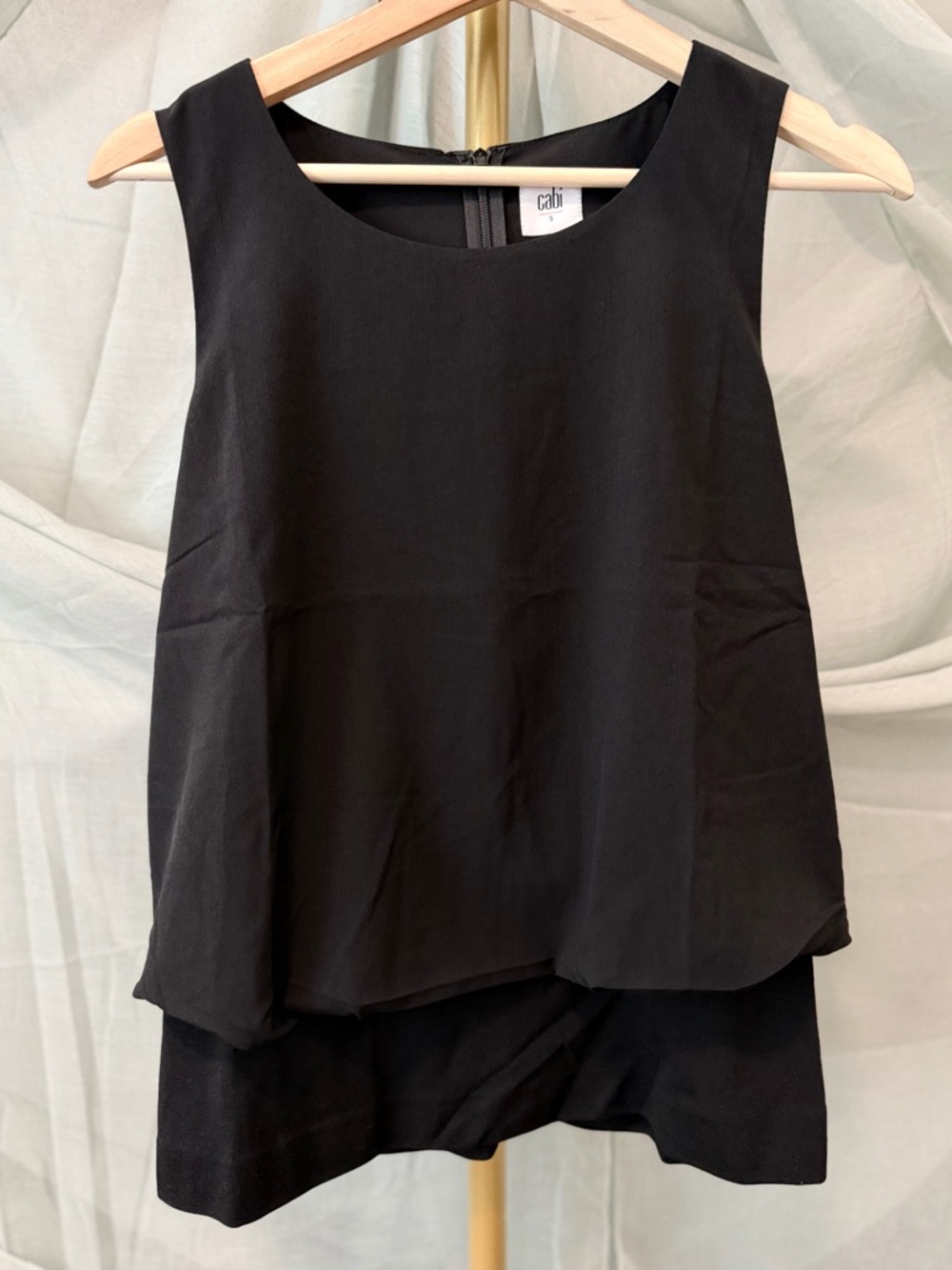 CAbi Elegant Black Sleeveless Top
